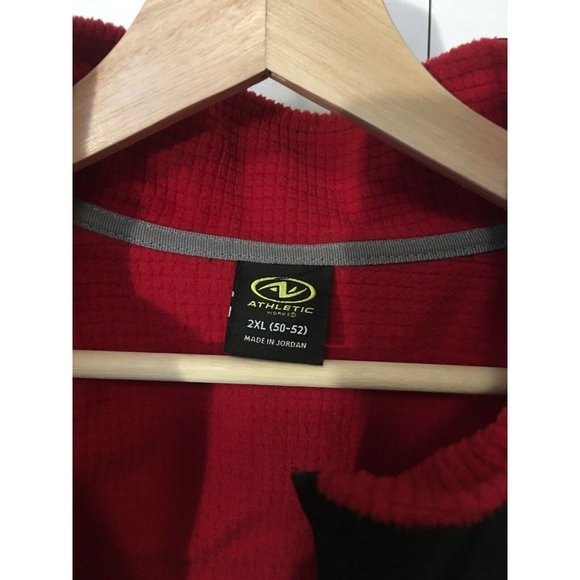 Athletic Works Men’s Sz 2XL Runner‎ Jacket Full Zip Black Red - Picture 2 of 7